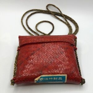 The Jiang Bamboo Orange Woven Small Money Coin Purse Bag Pendant
